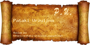 Pataki Urzulina névjegykártya